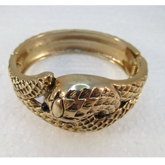 Gold Snake Cuff Bracelet - Picture 2 of 6